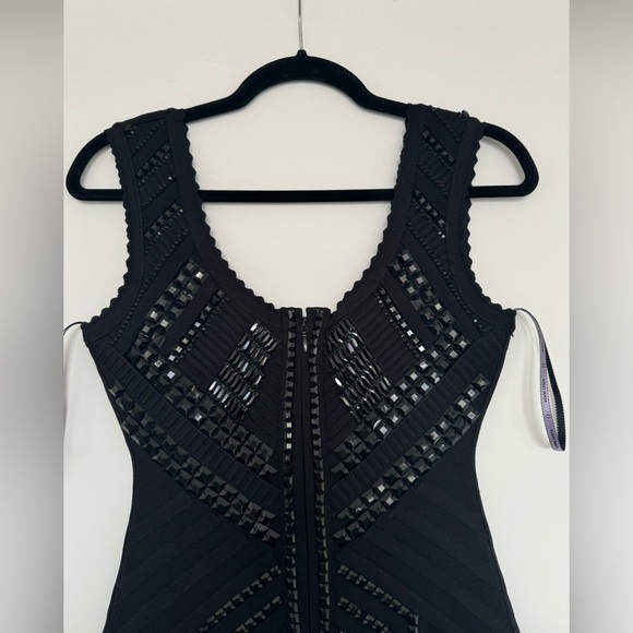 Herve Leger Black Beaded/Studded/Sequin Bandage Dress, size Small NWOT - Picture 6 of 8
